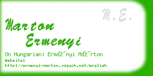 marton ermenyi business card